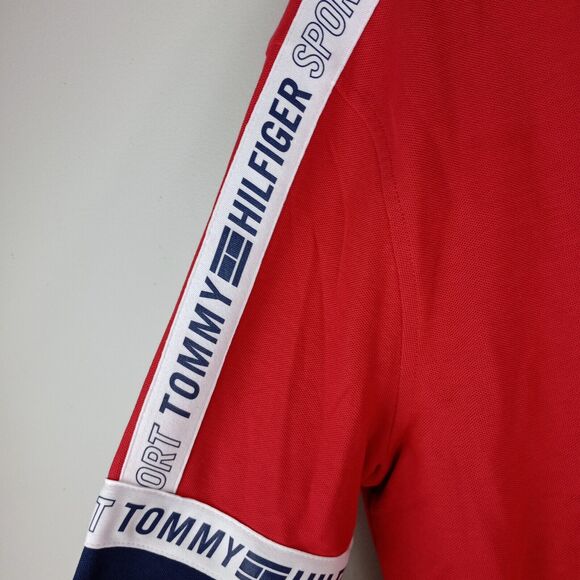 Tommy Hilfiger Sport Retro Look Red Blue Spell Out New Size Medium - Picture 5 of 9